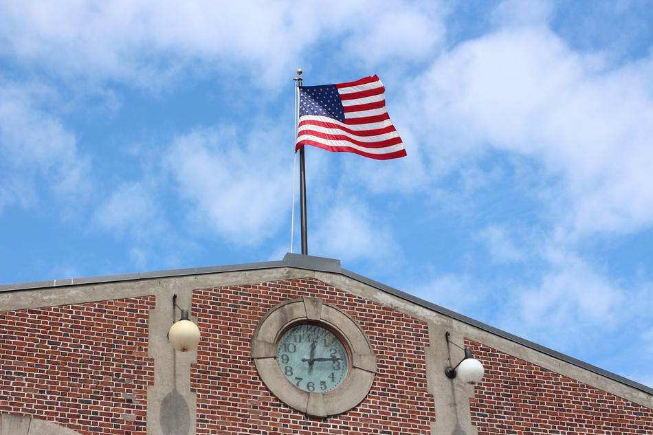 American Flag Clocktower Clock