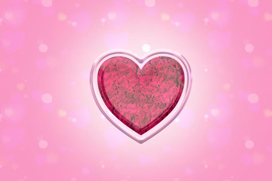 heart red background pink