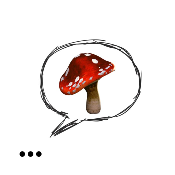 drawing of a red mushroom