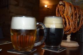 dark cold beer in glasses