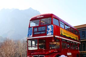 red bus with the inscription