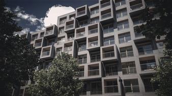 a magnificent building with white windows