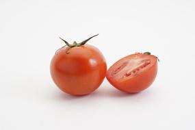 ripe tomato on a white background