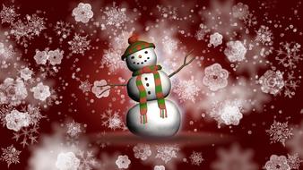 snowman winter snowflakes season card