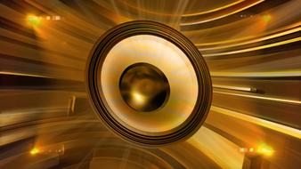drawn speaker on a gold background