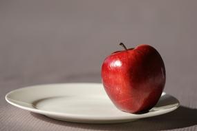 single juicy apple on a plate
