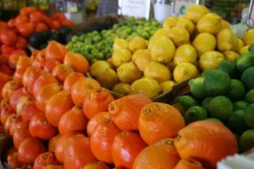 Colorful juicy fruit at the market