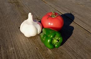 ripe delicious vegetables on a wooden table