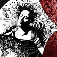 music singing stage drawing
