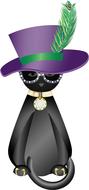 a black cat in a purple hat