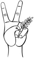 peace grass sign fingers
