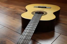 Guitar Strings Music on the floor