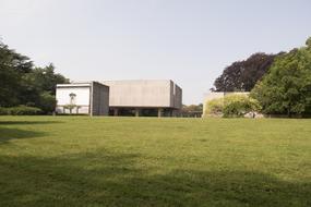 modern house on the green meadow