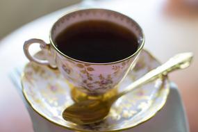 beautiful set with hot coffee
