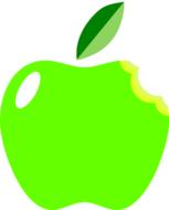 bite of a green apple