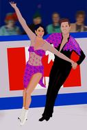 man woman ice skaters