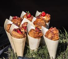 delicious pastries with fruit in a package