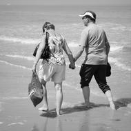 People Hiking Beach