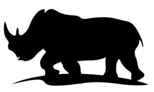 black rhino silhouette background
