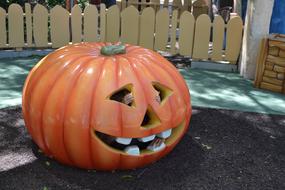 funny pumpkin sculpture