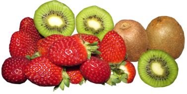 ripe juicy fruits on a white background