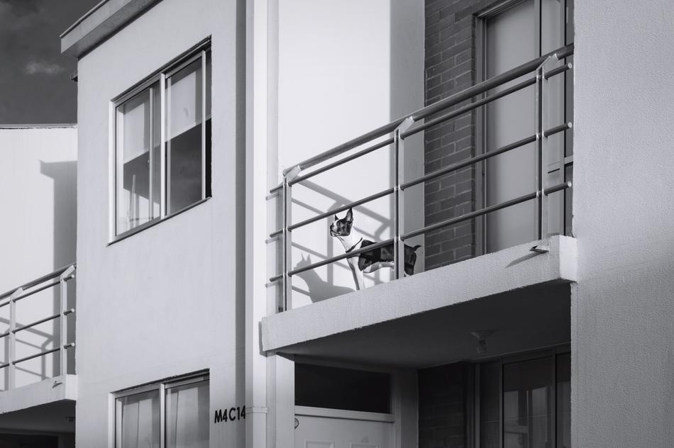 white building with balcony
