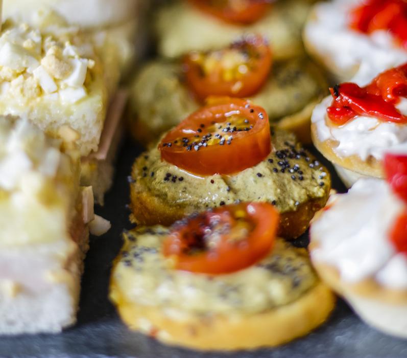roasted vegetable toasts