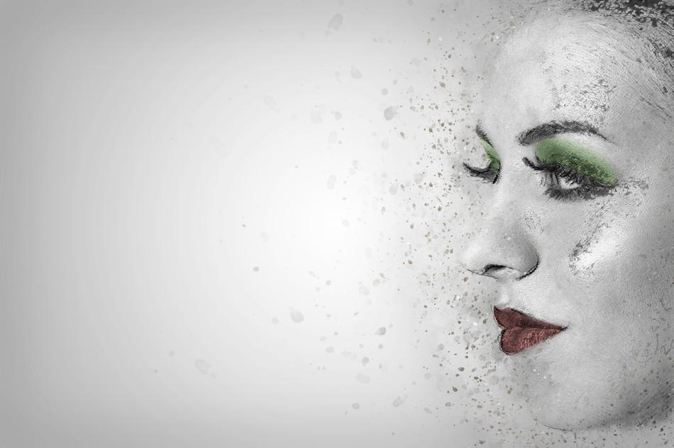 white mask of a beautiful girl