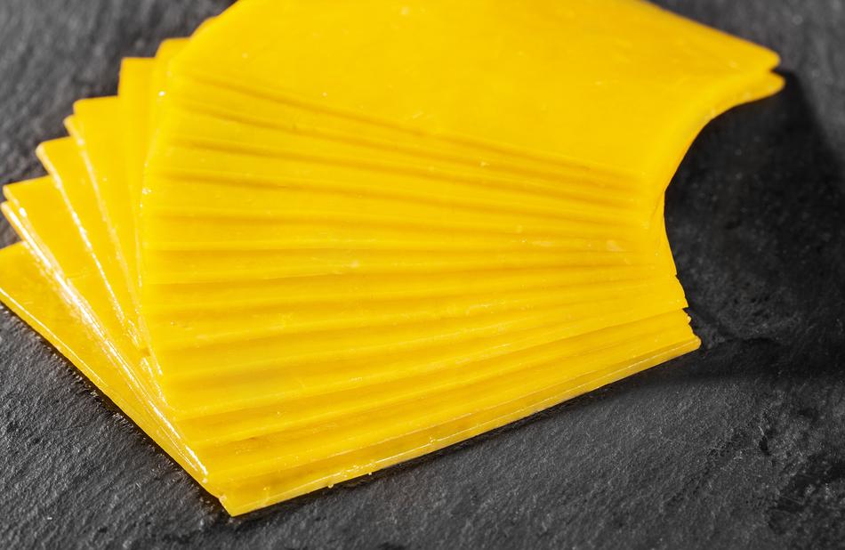 thinly sliced cheese
