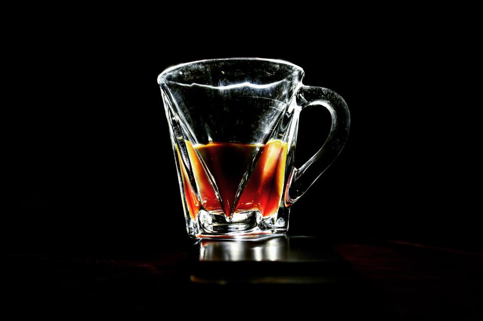 coffee cup on a black background
