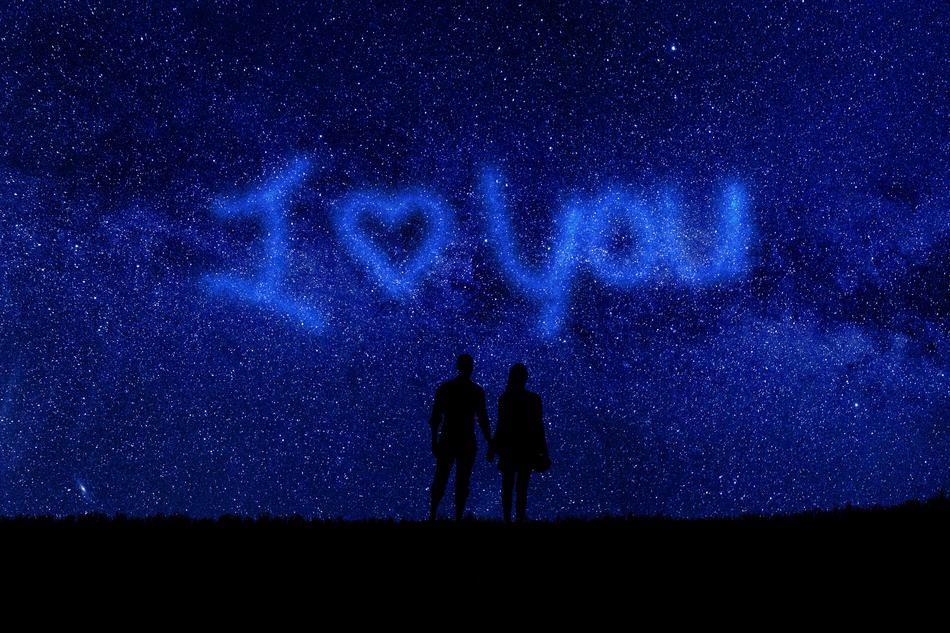 I love you background is blue