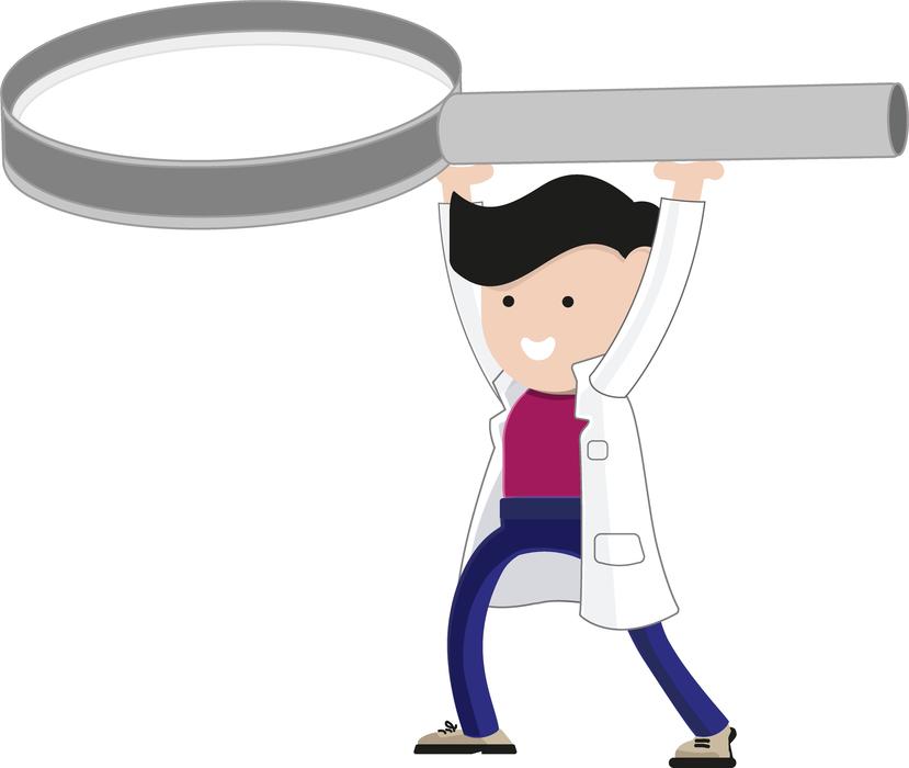 image of a doctor with a magnifying glass