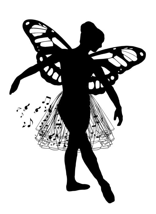 fairy silhouette on a white background