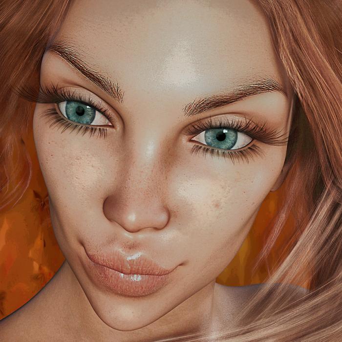 a girl with beautiful eyes and lips
