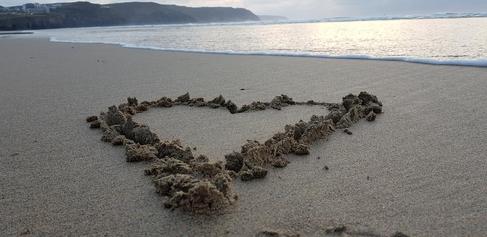 heart pattern sand