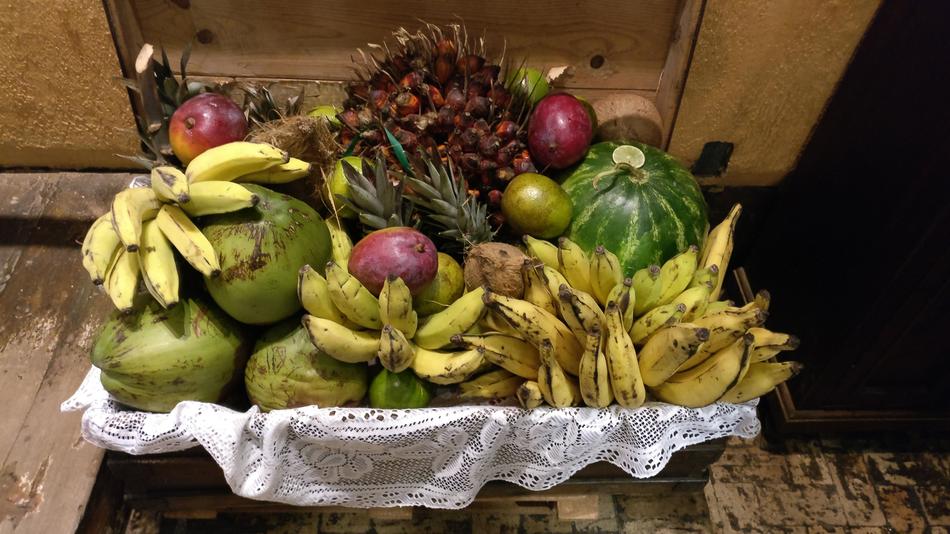 sweet colored tropical fruits