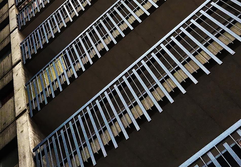 city gray balcony