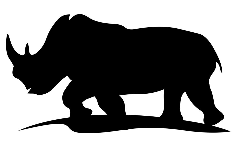 black rhino silhouette background