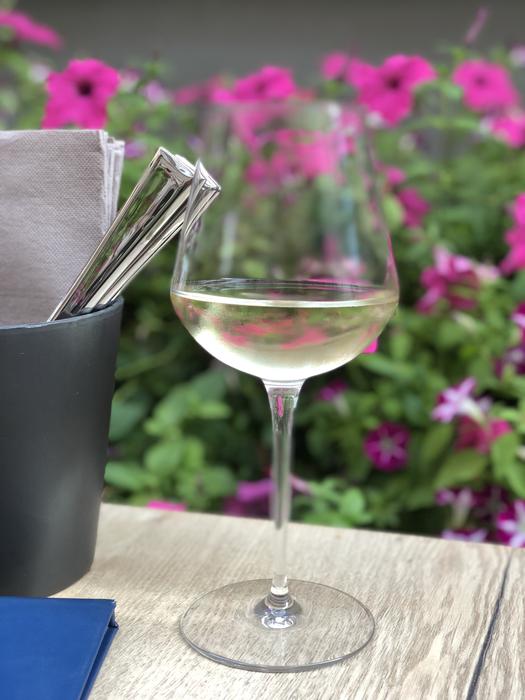 white wine in a glass