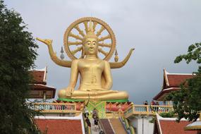 yellow buddha in thailand