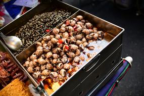 sale of seafood in a box