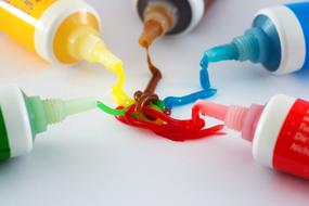 colored cream in a tube