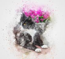 kittens background drawing art