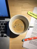 sweet coffee on the office desk