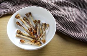 chicken bones in a plate
