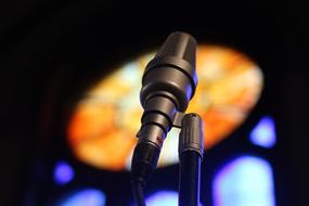 black microphone on stage