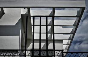 black fence with white stairs