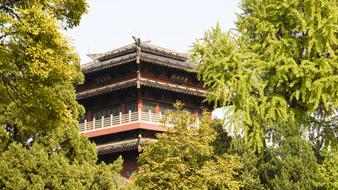 china city view green trees