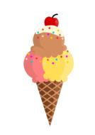 Creamy dessert with a waffle cone
