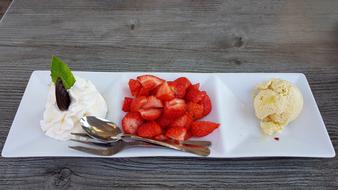 Dinner with sweet dessert